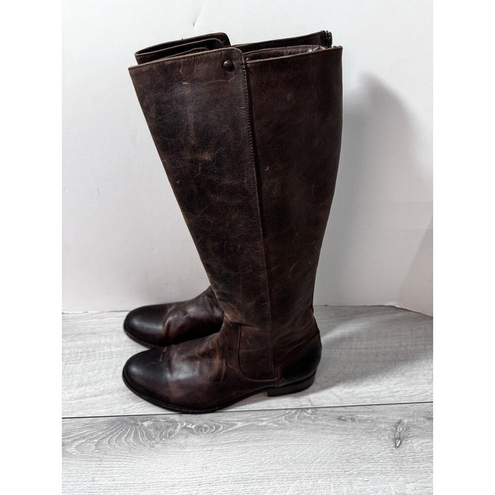 🐎FRYE Melissa STUD Equestrian Tall RIDING BOOTS CONGAC BROWN LEATHER SZ 10